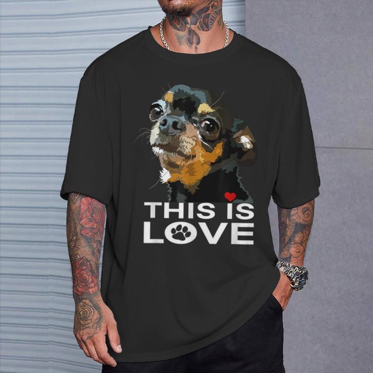 This Is Love And Tan チワワ犬 Tシャツ 彼への贈り物