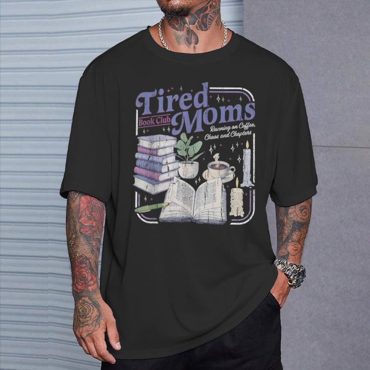 Tired Moms Book Club Retro Coffee Reader T-Shirt Gifts for Him