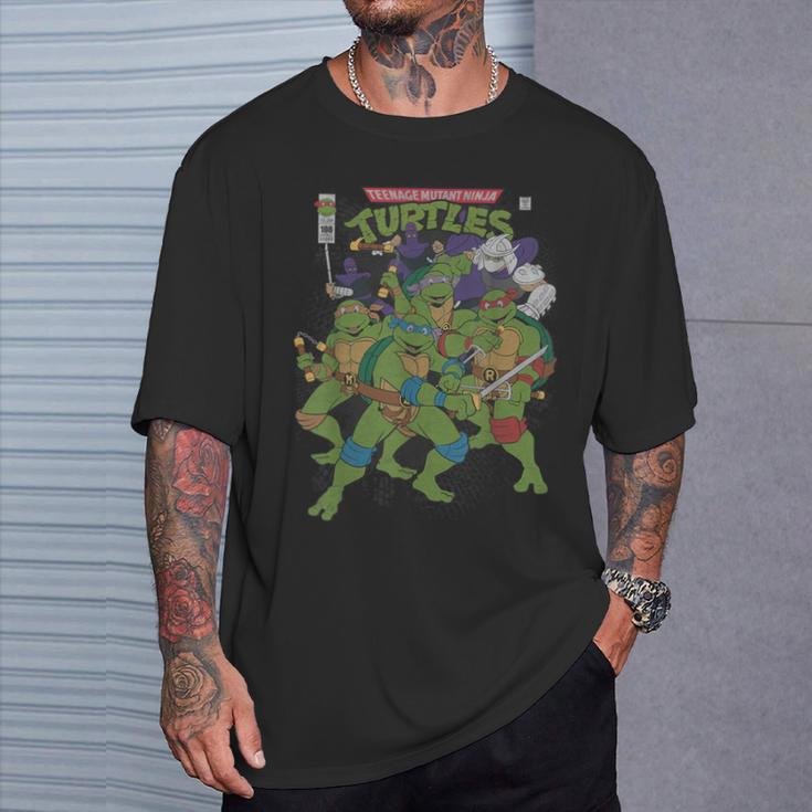TMNT Comic Book Cover Group Shot T-Shirt Gifts for Him