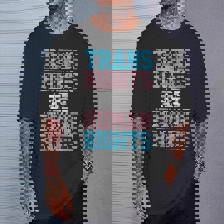 Trans Rights Are Human Rights Lgbtq トランスジェンダー フラッグ プライド Tシャツ 彼への贈り物