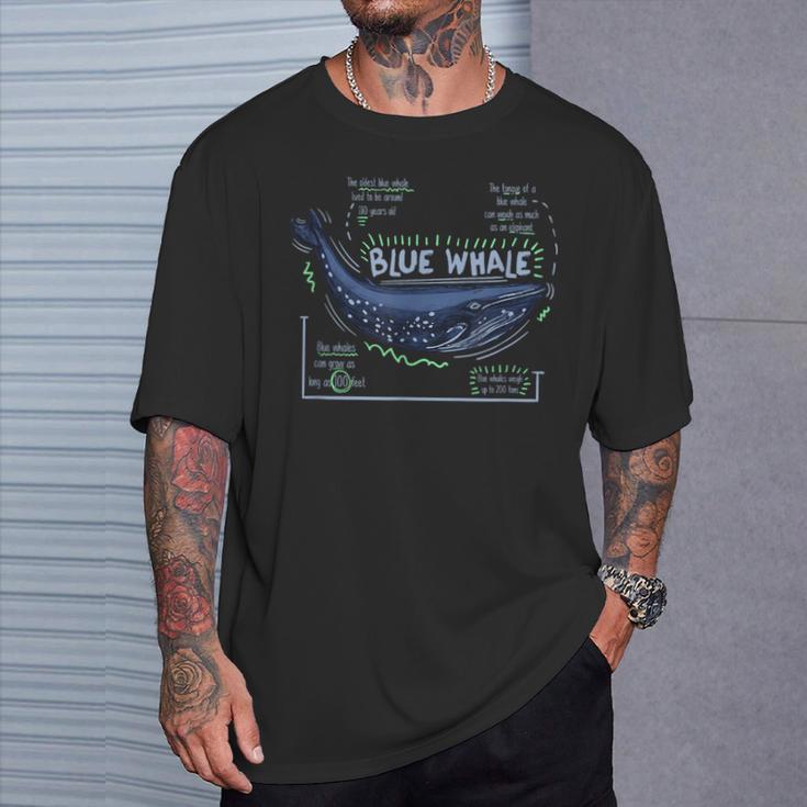 Trendy Blue Whale Facts Tシャツ 彼への贈り物