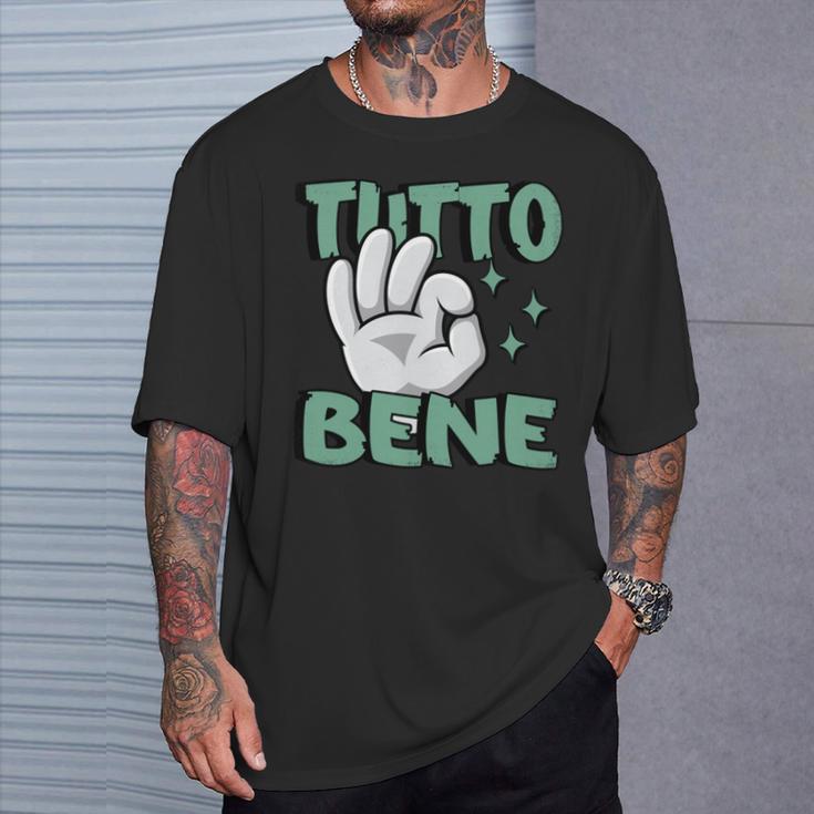 Tutto Bene イタリアの手のジェスチャー面白い引用イタリア 長袖tシャツ Tシャツ 彼への贈り物
