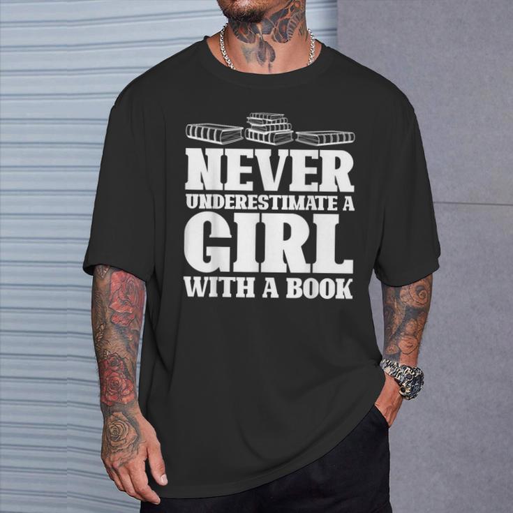 Never Underestimate a Girl With a Book Aesthetic Graphic T-Shirt Gifts for Him Never Underestimate a Girl With a Book Aesthetic Graphic T-Shirt Gifts for Him