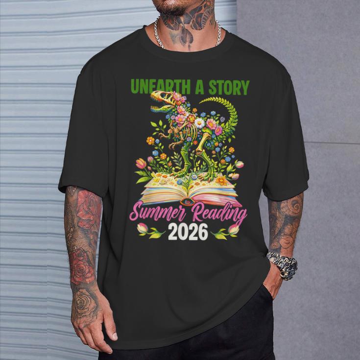 Unearth A StoryRex Reading Book Floral Summer Reading T-Shirt Gifts for Him