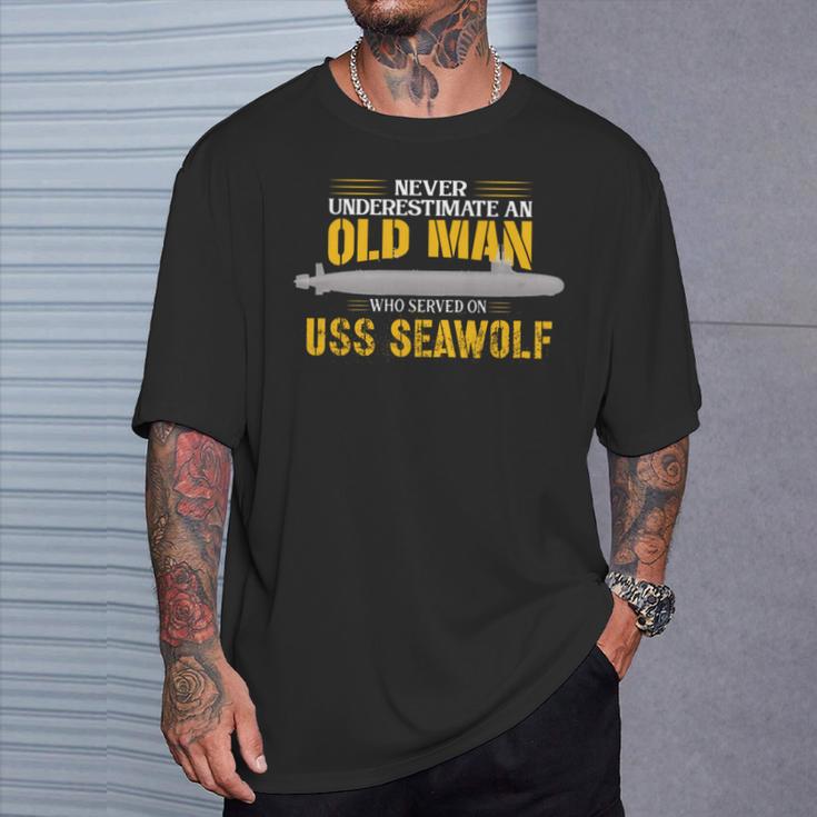 Ussシーウルフssn-21サブマリン 長袖tシャツ Tシャツ 彼への贈り物