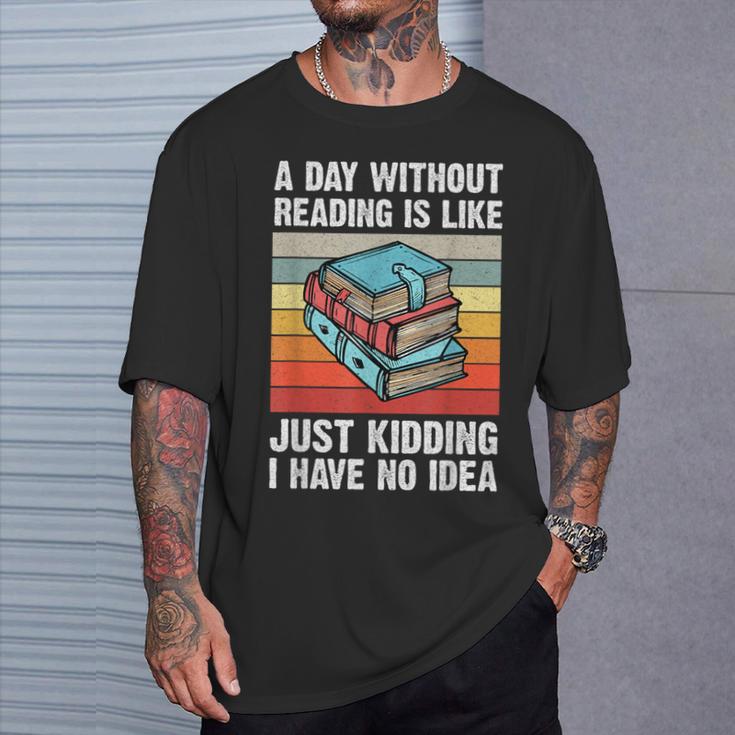 Vintage Book Reading Teacher Read Books Nerd Reader T-Shirt Gifts for Him