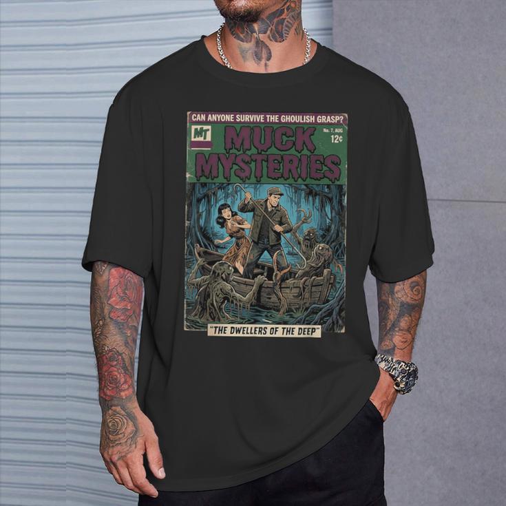 Vintage Horror Comic Book Cover Muck Mysteries Bayou T-Shirt Gifts for Him Vintage Horror Comic Book Cover Muck Mysteries Bayou T-Shirt Gifts for Him