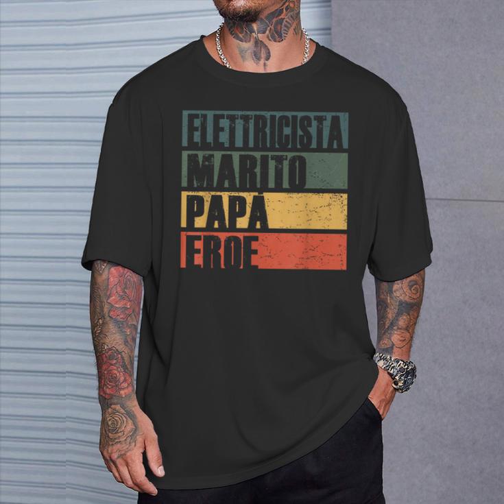 Vintage Marito Papà Elettricista Eroe Papà Elettricista Maglietta Regalos para él