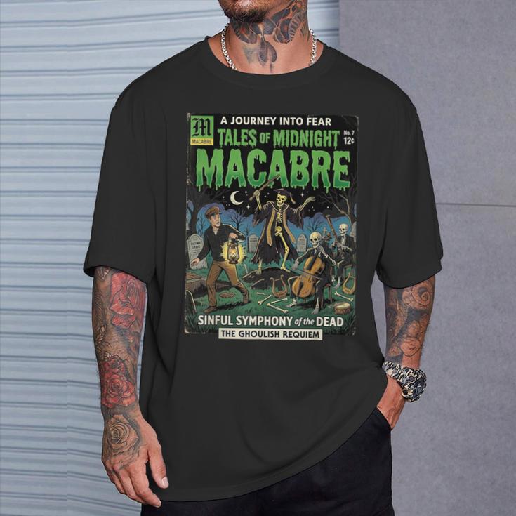 Vintage Retro Horror Comic Book Cover Skeleton Macabre T-Shirt Gifts for Him