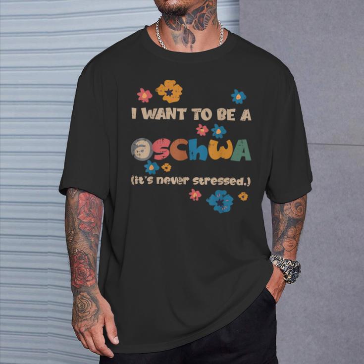 I Want To Be A Schwa Read Book Reading Librarian T-Shirt Gifts for Him