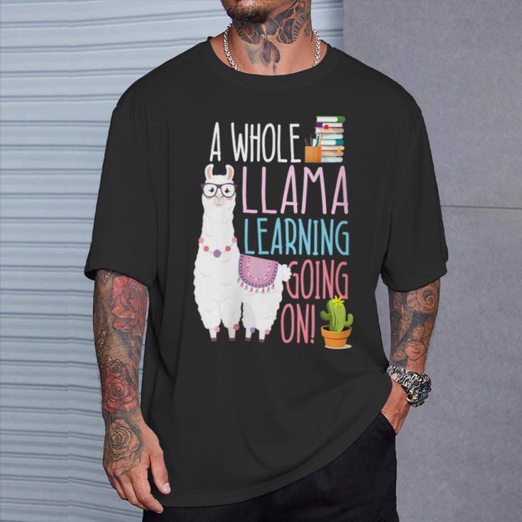 A Whole Llama Learning Going On Book Reading School Llama T-Shirt Gifts for Him A Whole Llama Learning Going On Book Reading School Llama T-Shirt Gifts for Him