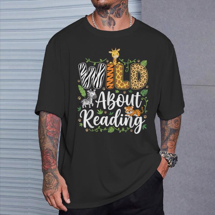 Wild About Reading Books Reader Lover Librarian Bookworm T-Shirt Gifts for Him Wild About Reading Books Reader Lover Librarian Bookworm T-Shirt Gifts for Him