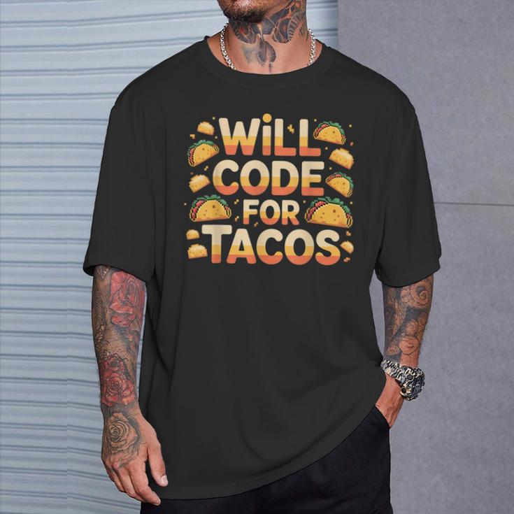 Will Code For Tacos プログラマーコーダー Tシャツ 彼への贈り物