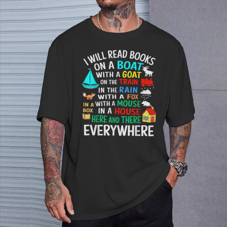 I Will Read Books On A Boat & Everywhere T-Shirt Gifts for Him