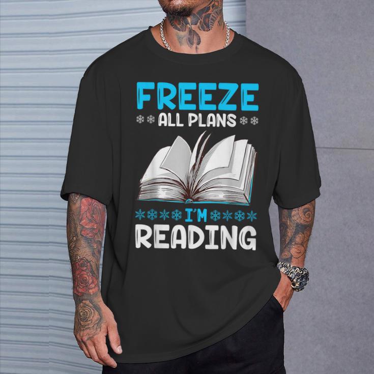 Winter Reading Book Bookworm Winter T-Shirt Gifts for Him