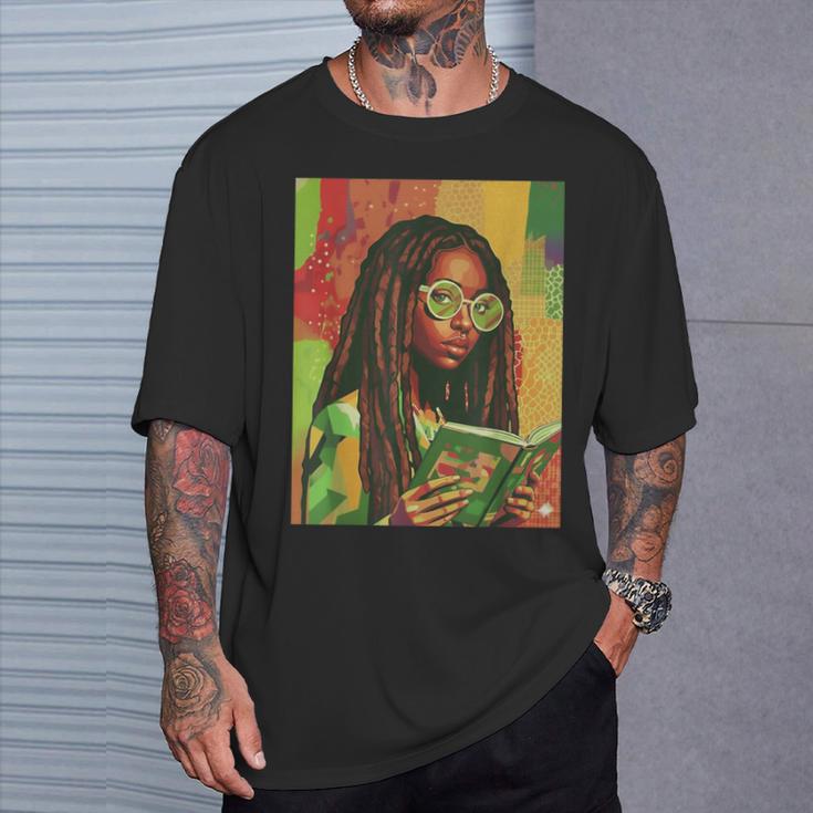 Women Reading Book Educated Black History Month Women T-Shirt Gifts for Him