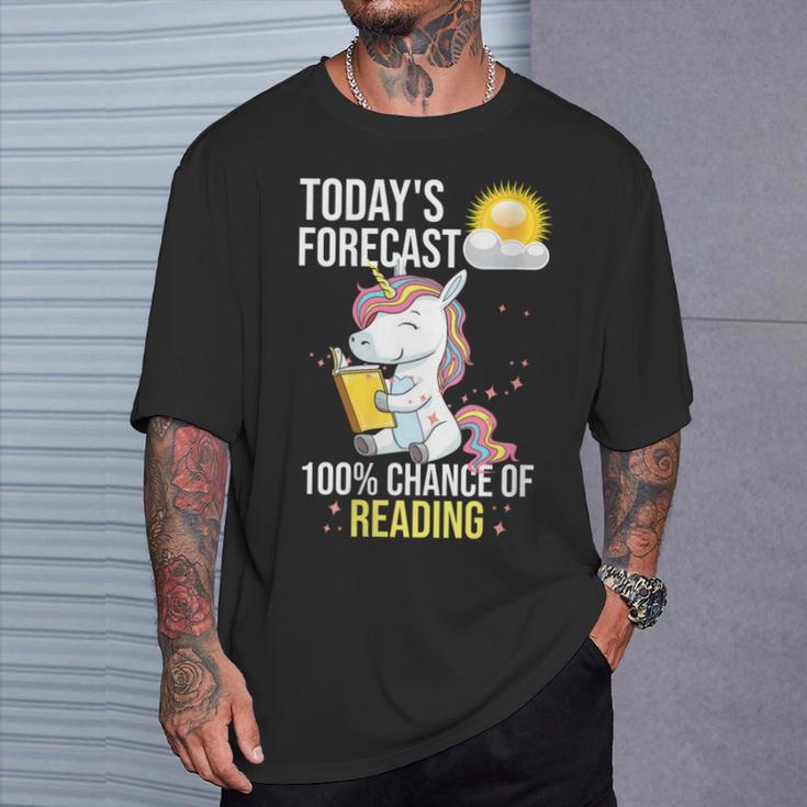 Women's 100 Chance Of Reading Book Lover Unicorn T-Shirt Gifts for Him Women's 100 Chance Of Reading Book Lover Unicorn T-Shirt Gifts for Him