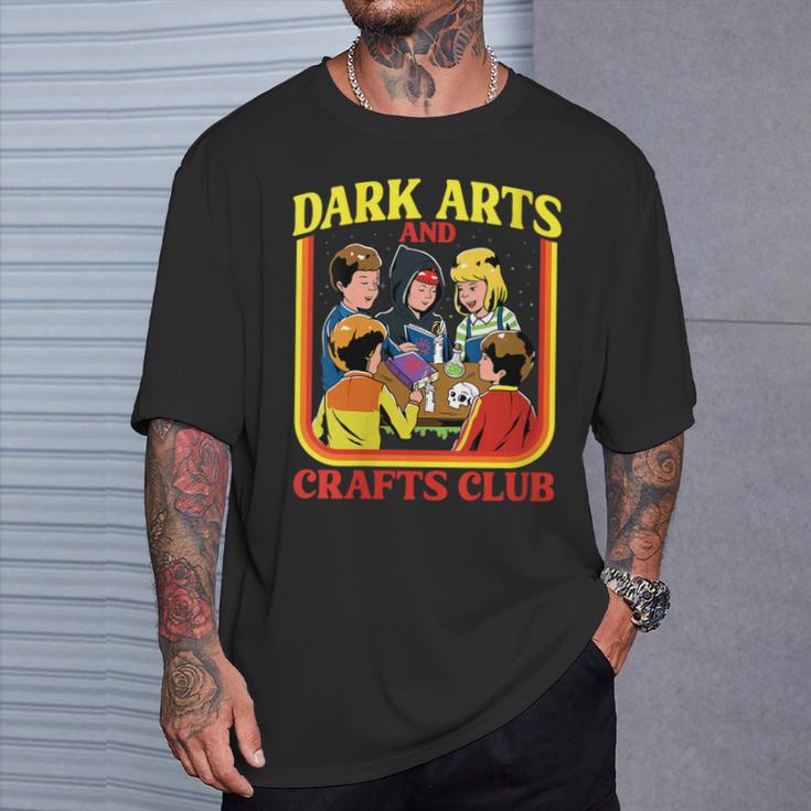 Women's Dark Arts And Crafts Club Retro Witchy Book Cover T-Shirt Gifts for Him