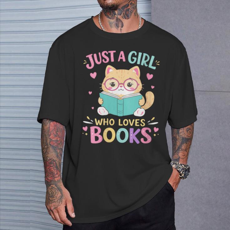 Women's Just A Girl Who Loves Books Reading Read Book Bookworm T-Shirt Gifts for Him Women's Just A Girl Who Loves Books Reading Read Book Bookworm T-Shirt Gifts for Him