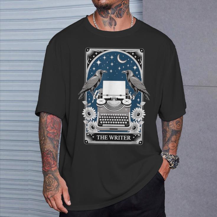The Writer Typewriter Crow Writing Journalist Book Writer T-Shirt Gifts for Him