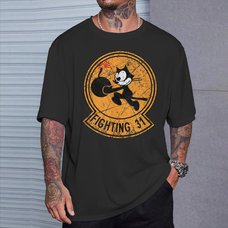 Ww2 ヴィンテージfa-31 トムキャッターズ飛行隊パッチfa-31 ベテラン Tシャツ 彼への贈り物