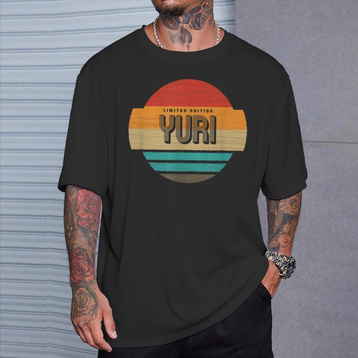 メンズ Yuri 名称 レトロ・ヴィンテージ・サンセット 限定版 Tシャツ 彼への贈り物