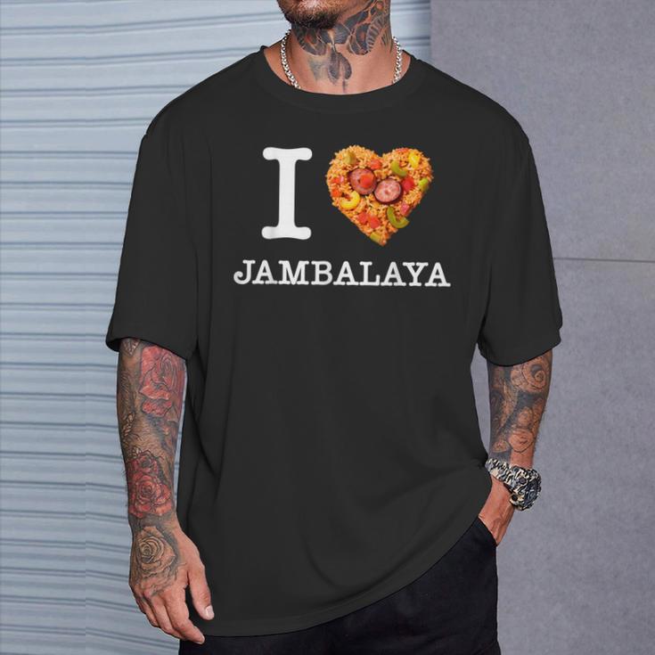 “I Love Jambalaya” のジャンバラヤ好き向けデザイン Tシャツ 彼への贈り物