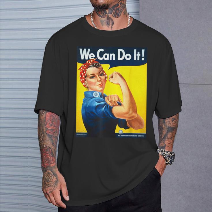 「We Can Do It」ポスター ロージー The Riveter Girl Power」 Tシャツ 彼への贈り物