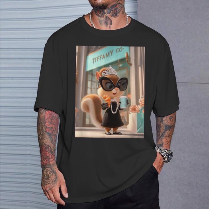 おしゃれでキュートなリス Tシャツ 彼への贈り物