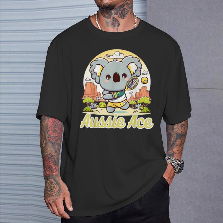 かわいい テニス コアラ 可愛い アスレチック 夏 テニス キャンプ Tシャツ 彼への贈り物