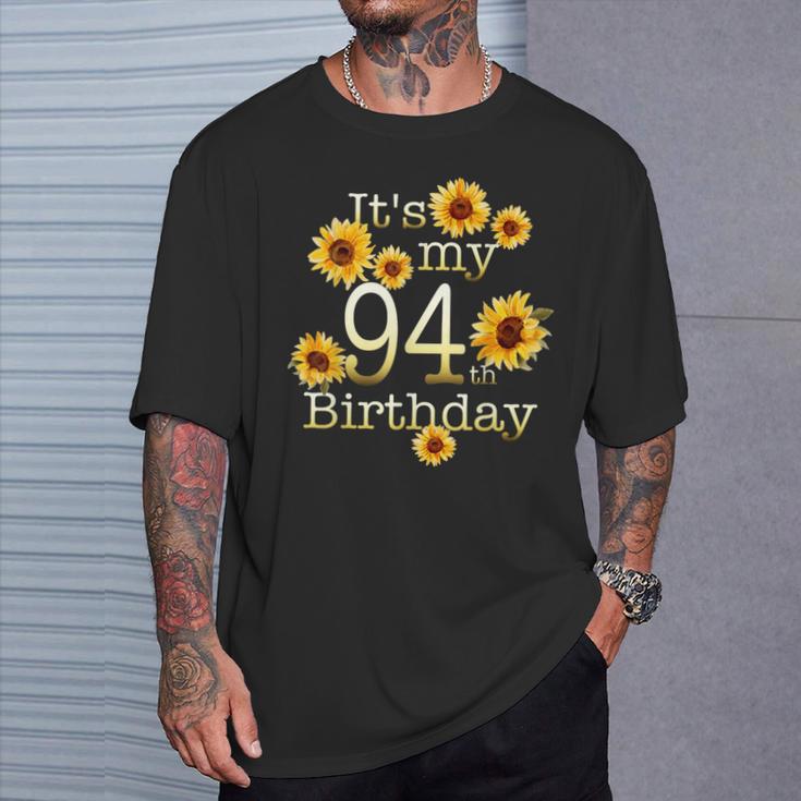 かわいいひまわり 94歳の誕生日 94歳の誕生日 Tシャツ 彼への贈り物