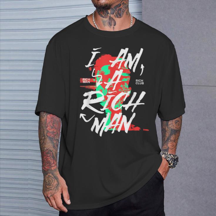 かわいいグラフィック「I Am A Rich Man」 Tシャツ 彼への贈り物