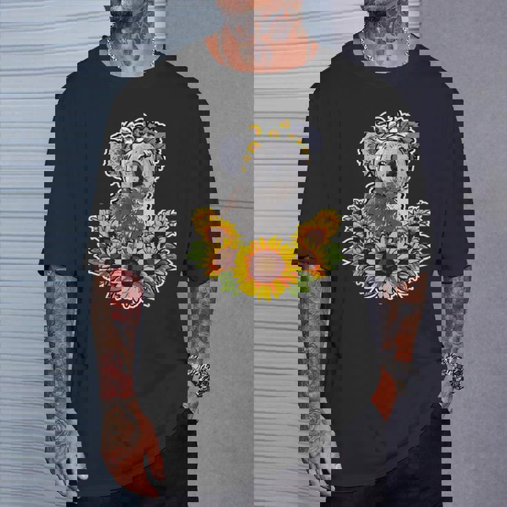 かわいいコアラベア ポイズンひまわりデココアラ Tシャツ 彼への贈り物