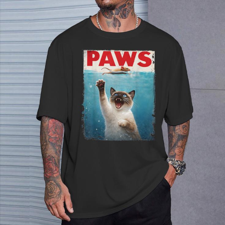 かわいいシャム猫パウズパロディー 猫好きのための猫のミームユーモア Tシャツ 彼への贈り物