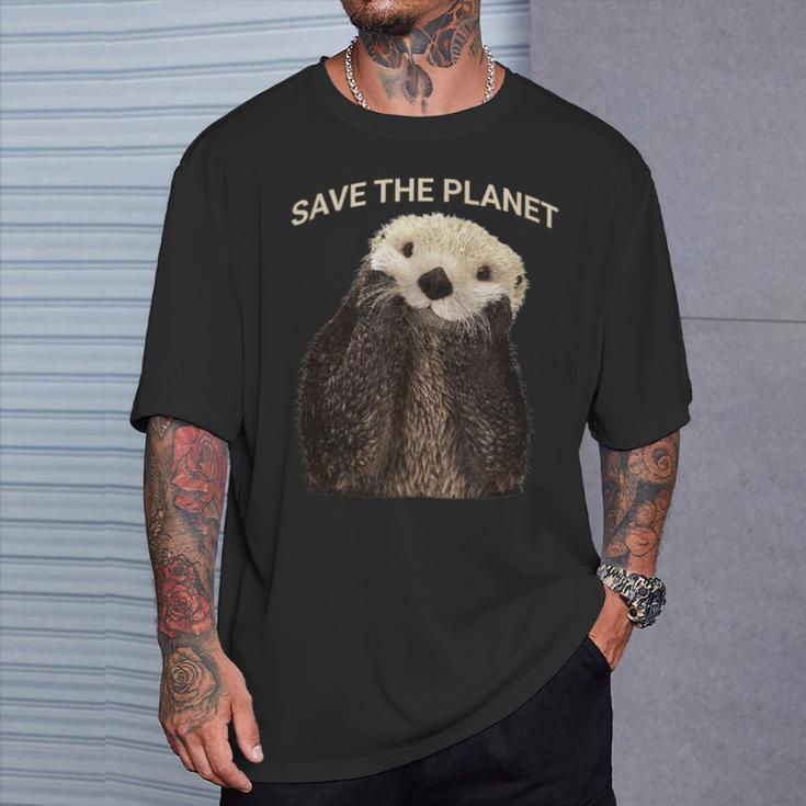 かわいいセイブ ザ プラネット ラッコ Tシャツ 彼への贈り物