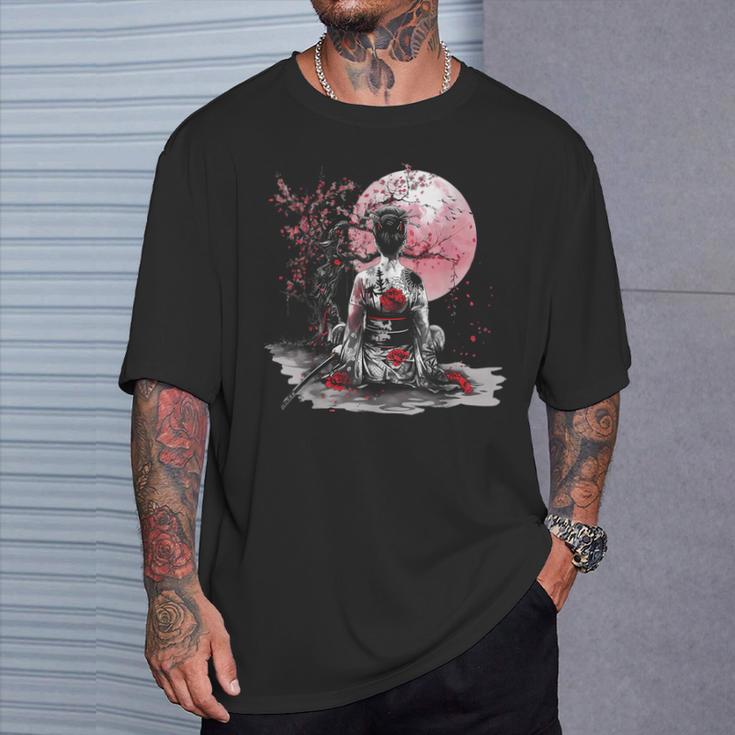 さくら 桜 日本の芸者 日本のサムライガール Tシャツ 彼への贈り物
