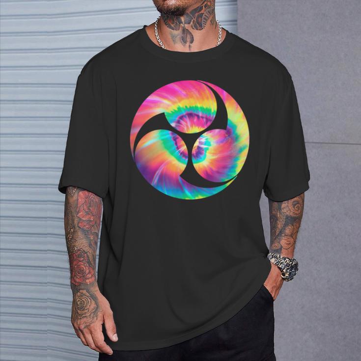みつどもえシンボル 70年代 タイダイ 太鼓ドラマー Tシャツ 彼への贈り物