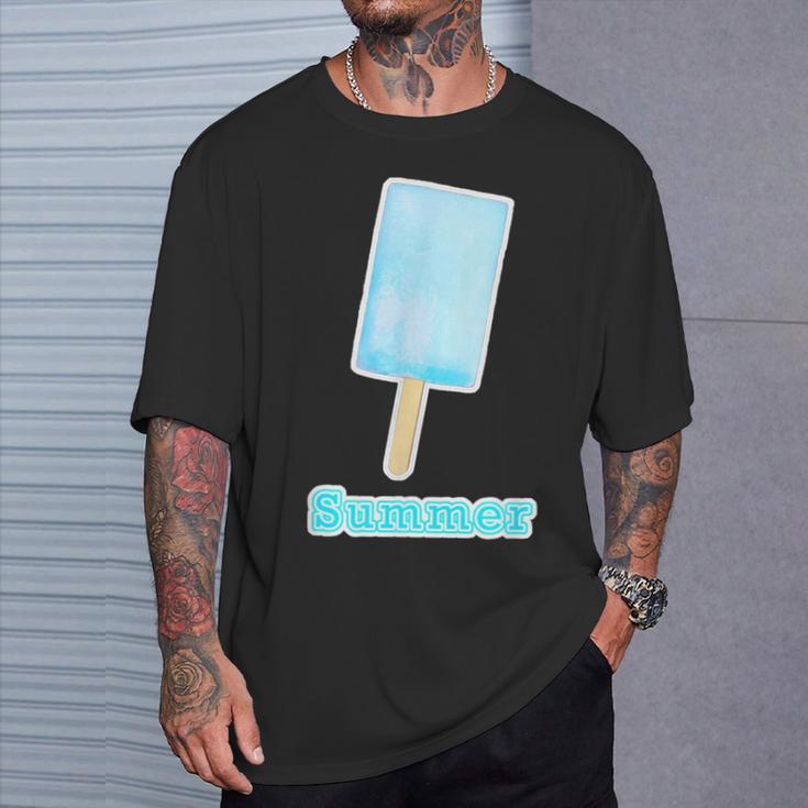 アイスバー・ソーダ／夏【サマータイム】アイスクリーム ポップ リゾート かわいい Tシャツ 彼への贈り物