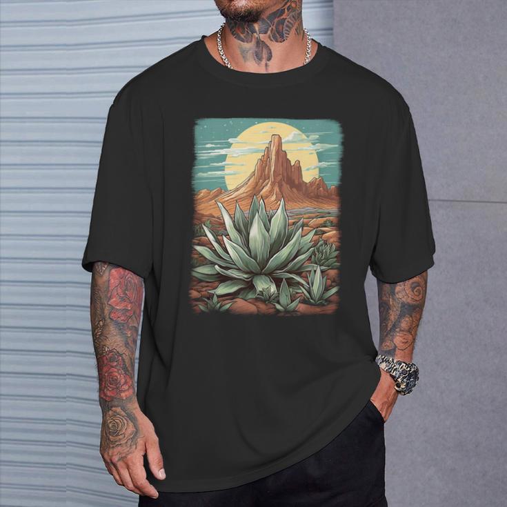 アガベ モンタナ山 アガベ 多肉植物 メキシカン Tシャツ 彼への贈り物