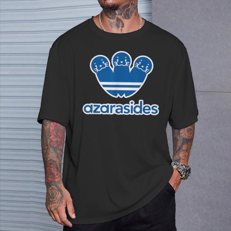 アザラシデス Azarasides《ブルー 青》ゴマちゃん ブランド パロディ 面白い かわいい Tシャツ 彼への贈り物