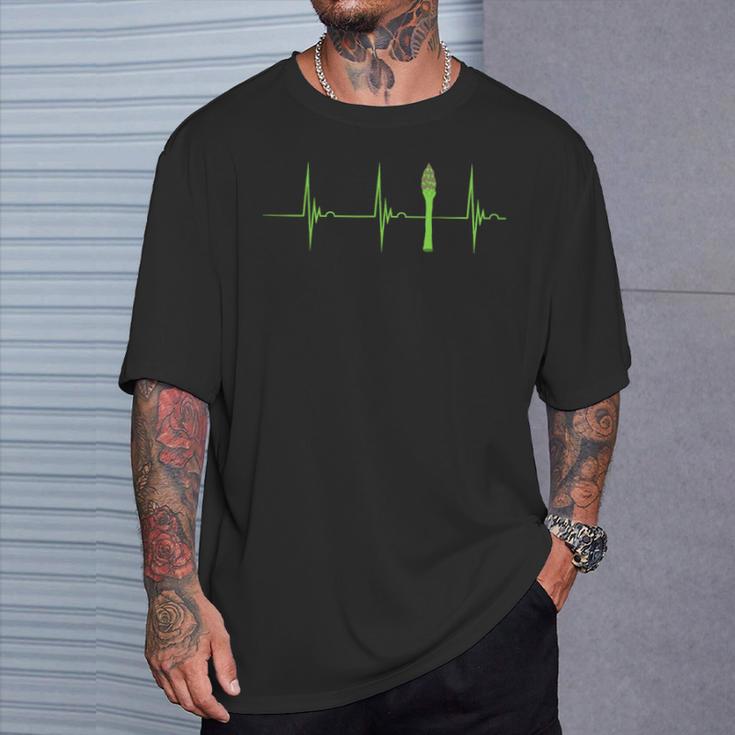 アスパラガス ハートビートパルス グリーンベジタリアンベジタリアンベジタリアンベジタブルズ Tシャツ 彼への贈り物