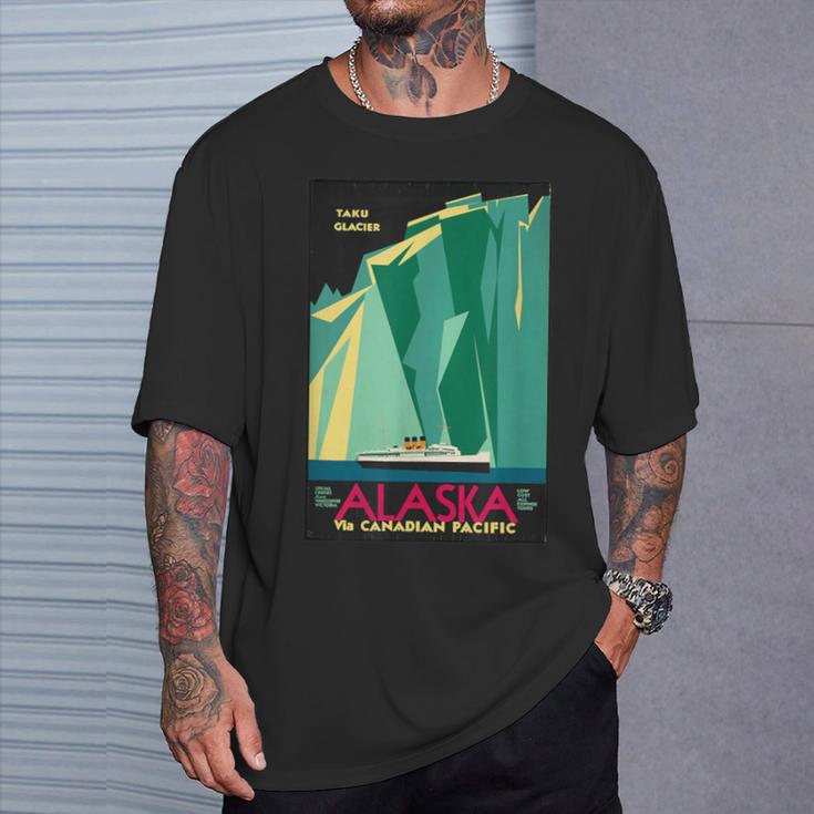 アラスカ 広告 ビンテージ レトロ ポスター Tシャツ 彼への贈り物