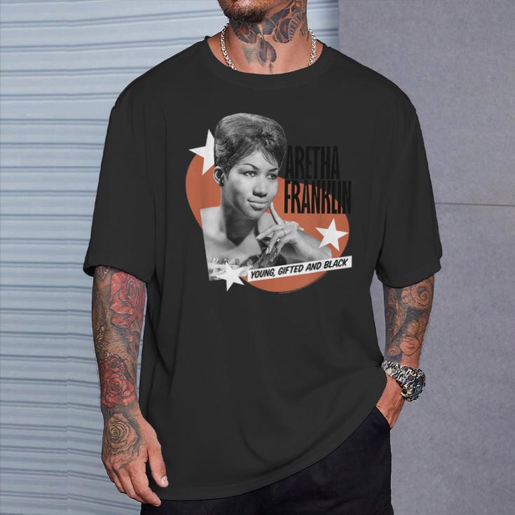 アレサ・フランクリン・ヤング・ギフテッド・アンド・ブラック・レトロ・フォト Tシャツ 彼への贈り物