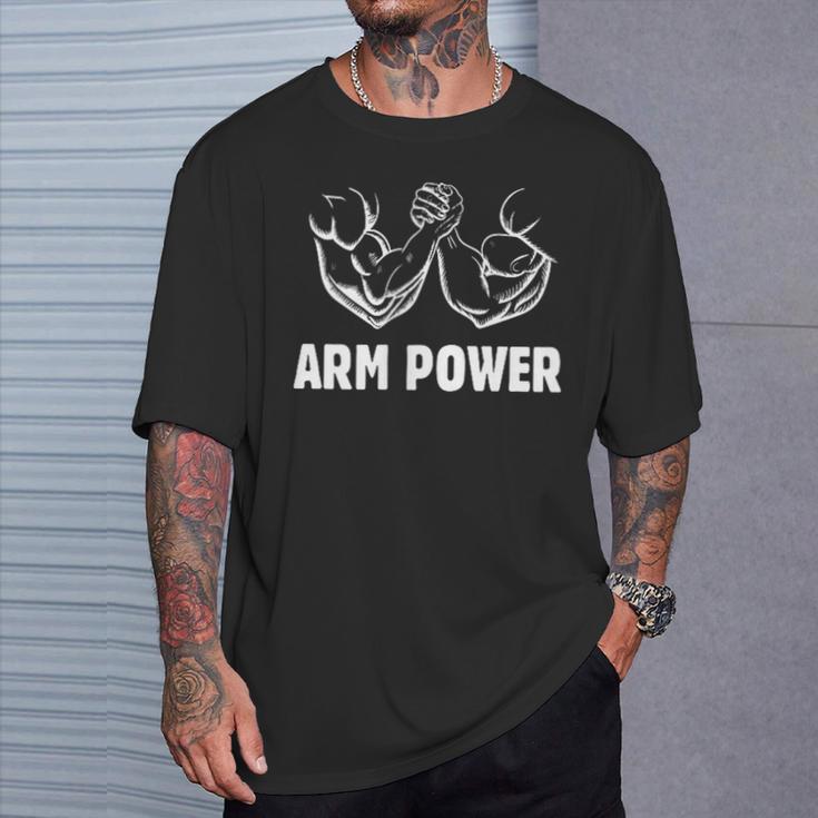 アームパワー アームレスリング ファニー アームレスリング アームレスラー Tシャツ 彼への贈り物
