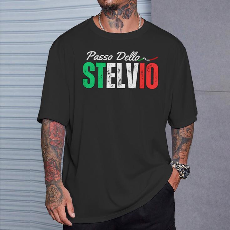イタリア山アルプス旅行 パッソ・デッロ・ステルヴィオ メンズ レディース Tシャツ 彼への贈り物