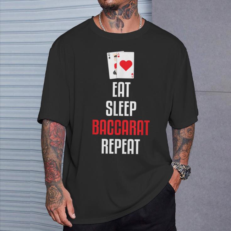 イート・スリープ・バカラ・リピート-バカラは私のゲームカードゲーム Tシャツ 彼への贈り物