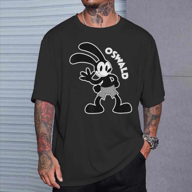 オズワルドウサギの手を振るウサギ Tシャツ 彼への贈り物