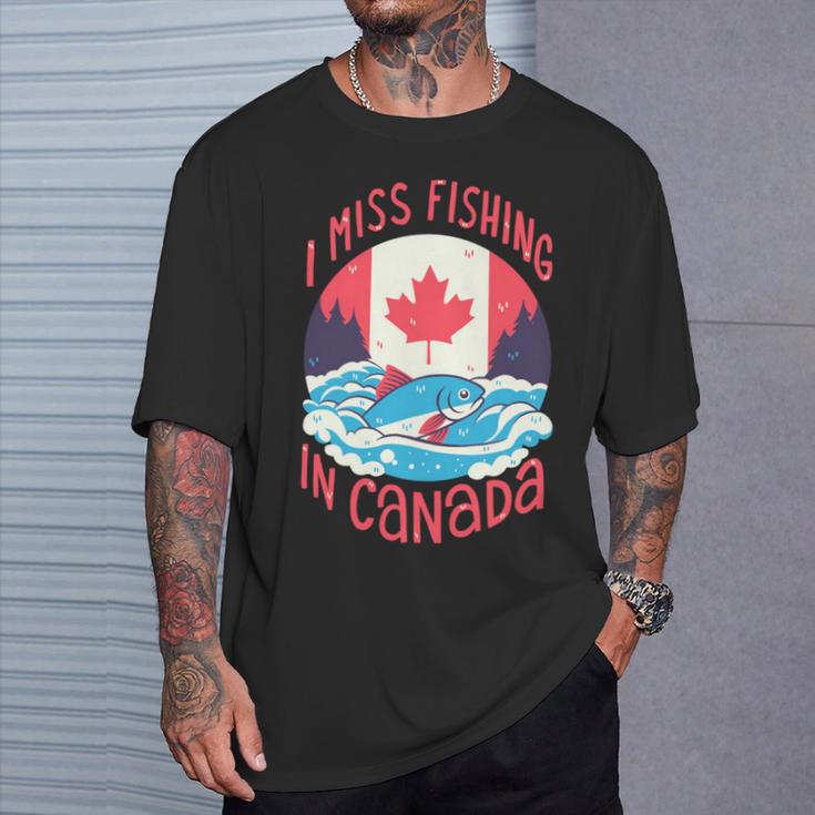 カナダでの釣り 長袖tシャツ Tシャツ 彼への贈り物