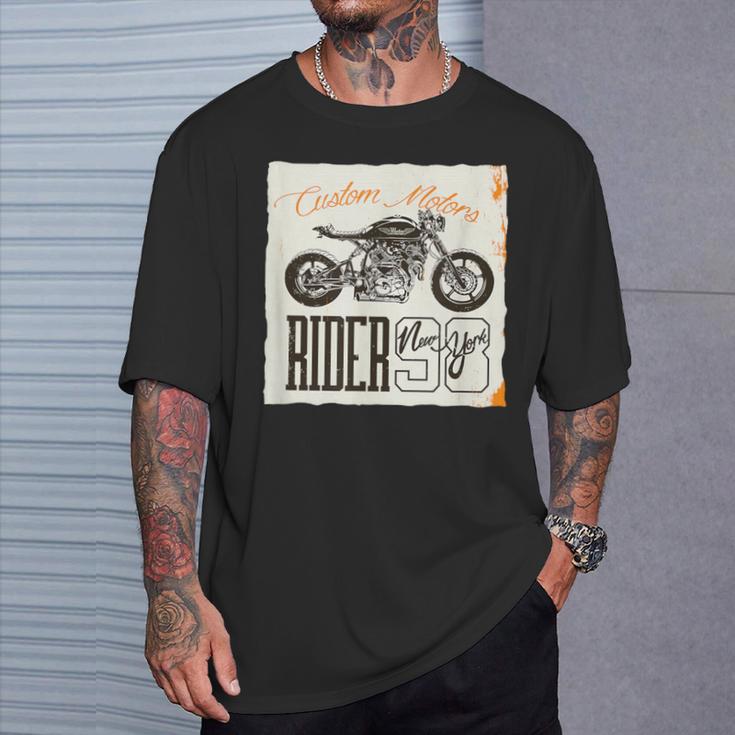 カフェレーサー カスタム バイク おしゃれ オートバイ ライダー イラスト Tシャツ 彼への贈り物