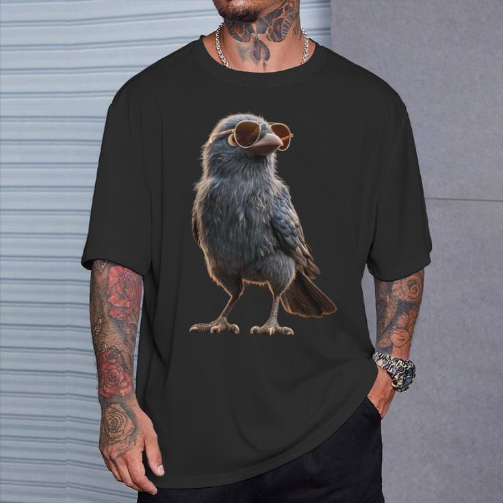 カラス 鳥 カラス ハクセキレイ ハシブトガラス クロカラス Tシャツ 彼への贈り物